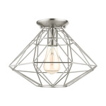 Geometric Flush Ceiling Light - Brushed Nickel