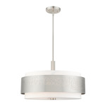 Noria Chandelier - Brushed Nickel / Off White