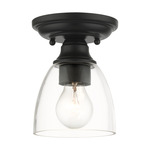 Montgomery Flush Ceiling Light - Black / Clear