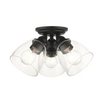 Montgomery Flush Ceiling Light - Black / Clear