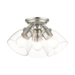 Montgomery Flush Ceiling Light - Brushed Nickel / Clear