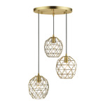 Geometrix Multi Light Pendant - Antique Brass