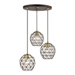 Geometrix Multi Light Pendant - Bronze