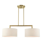 Meridian Linear Chandelier - Antique Brass / Oatmeal