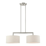 Meridian Linear Chandelier - Brushed Nickel / Oatmeal