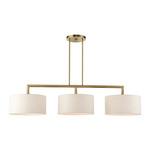 Meridian Linear Chandelier - Antique Brass / Oatmeal