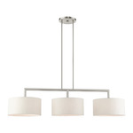 Meridian Linear Chandelier - Brushed Nickel / Oatmeal