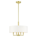 Meridian Pendant - Satin Brass / Off White