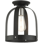 Stoneridge Semi Flush Ceiling Light - Textured Black