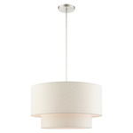 Meadow Duo Pendant - Brushed Nickel / Oatmeal