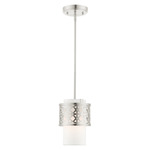 Calinda Mini Pendant - Brushed Nickel / Off White