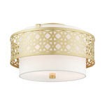 Calinda Semi Flush Ceiling Light - Soft Gold / Off White