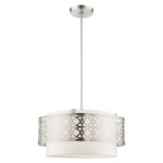 Calinda Pendant - Brushed Nickel / Off White