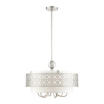 Calinda Chandelier - Brushed Nickel / Off White