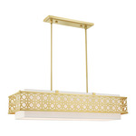 Calinda Linear Chandelier - Soft Gold / Off White