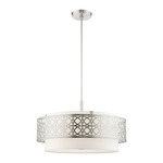 Calinda Pendant - Brushed Nickel / Off White