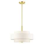 Meridian Band Pendant - Satin Brass / Off White