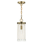 Elizabeth Mini Pendant - Antique Brass / Crystal