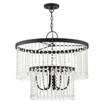 Elizabeth Chandelier - Black / Crystal