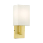 Meridian Wall Sconce - Satin Brass / Off White