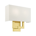 Meridian Wall Sconce - Satin Brass / Off White