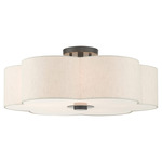 Solstice Semi Flush Ceiling Light - English Bronze / Oatmeal