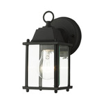 Hamilton Outdoor Lantern Wall Sconce - Black / Clear
