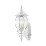 Frontenac Outdoor Wall Sconce - Textured White / Clear