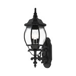 Frontenac Outdoor Wall Sconce - Textured Black / Clear