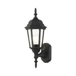 Hamilton Outdoor Arm Wall Sconce - Black / Clear