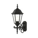 Hamilton Outdoor Scroll Wall Sconce - Black / Clear