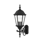 Hamilton Outdoor Scroll Wall Sconce - Black / Clear