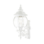 Frontenac Outdoor Wall Sconce - Textured White / Clear
