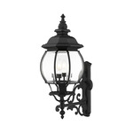 Frontenac Outdoor Wall Sconce - Textured Black / Clear