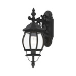 Frontenac Outdoor Drop Wall Sconce - Textured Black / Clear