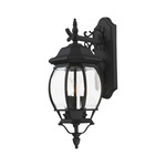 Frontenac Outdoor Drop Wall Sconce - Textured Black / Clear