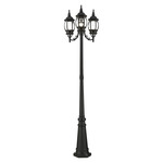 Frontenac Outdoor Pole Light - Textured Black / Clear