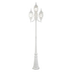 Frontenac Outdoor Pole Light - Textured White / Clear