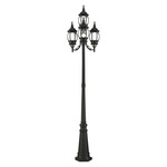 Frontenac Outdoor Pole Light - Textured Black / Clear