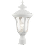 Oxford Outdoor Post Light - Textured White / Clear