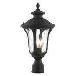 Oxford Outdoor Post Light - Textured Black / Clear