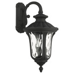 Oxford Outdoor Downward Wall Sconce - Textured Black / Clear