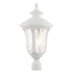 Oxford Outdoor Post Light - Textured White / Clear