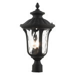 Oxford Outdoor Post Light - Textured Black / Clear
