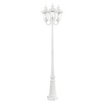 Oxford Outdoor Pole Light - Textured White / Clear