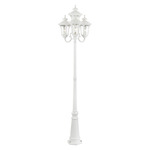 Oxford Outdoor Pole Light - Textured White / Clear