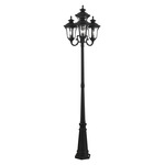 Oxford Outdoor Pole Light - Textured Black / Clear