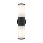 Landsdale Indoor / Outdoor Wall Sconce - Textured Black / Satin Opal White
