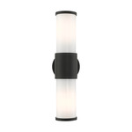 Landsdale Indoor / Outdoor Wall Sconce - Textured Black / Satin Opal White