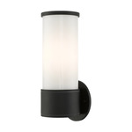 Landsdale Tall Indoor / Outdoor Wall Sconce - Textured Black / Satin Opal White